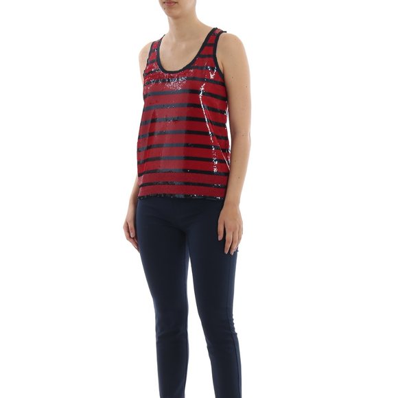 POLO Ralph Luuren Sequin Tank Navy / Red - Picture 5 of 6